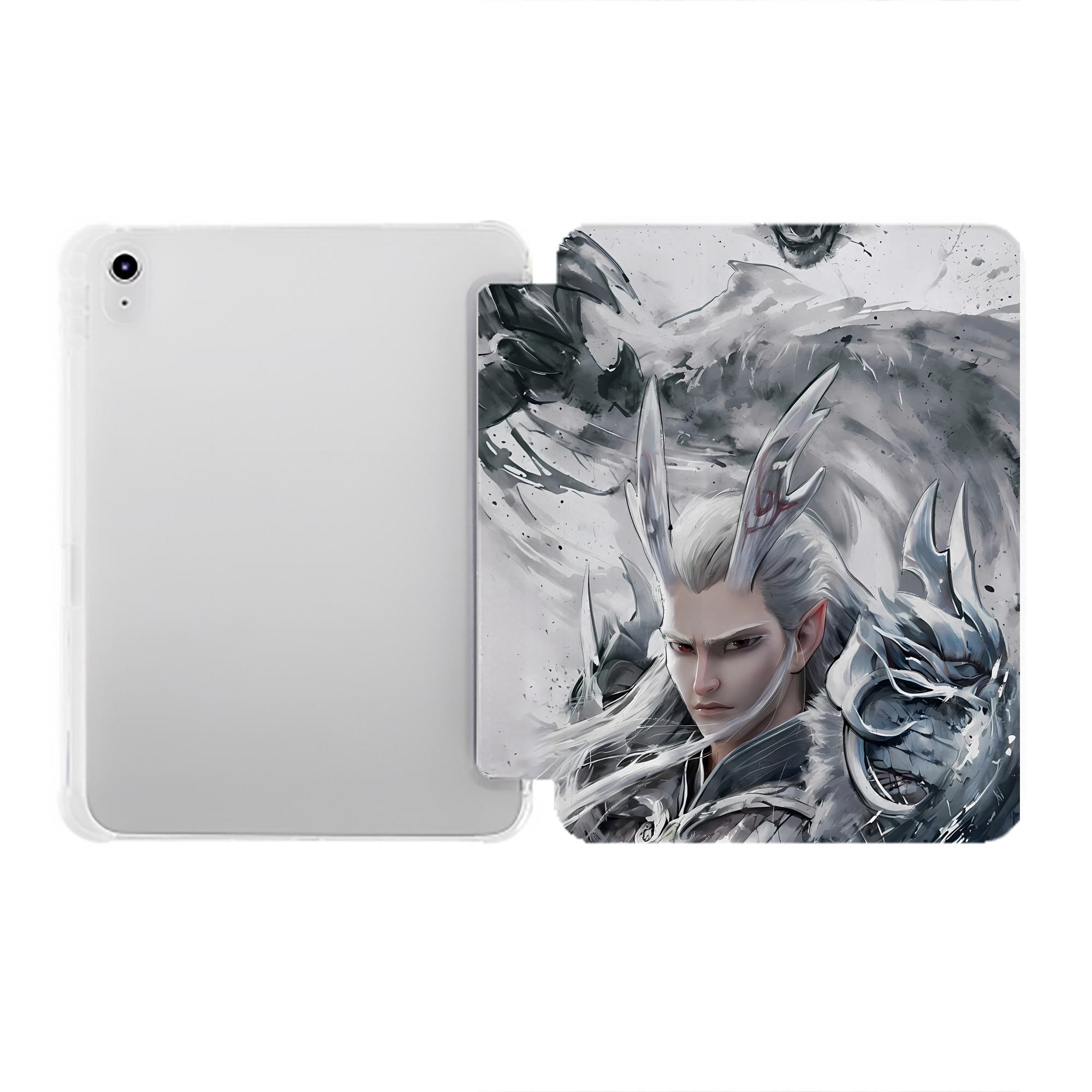 （画像用） Ne Zha 2 ナタ 魔童の大暴れ IPad ケース ペン収納付き 三つ折りスタンド PUレザー×シリコン 対応機種9.5/10.5/10.9インチ